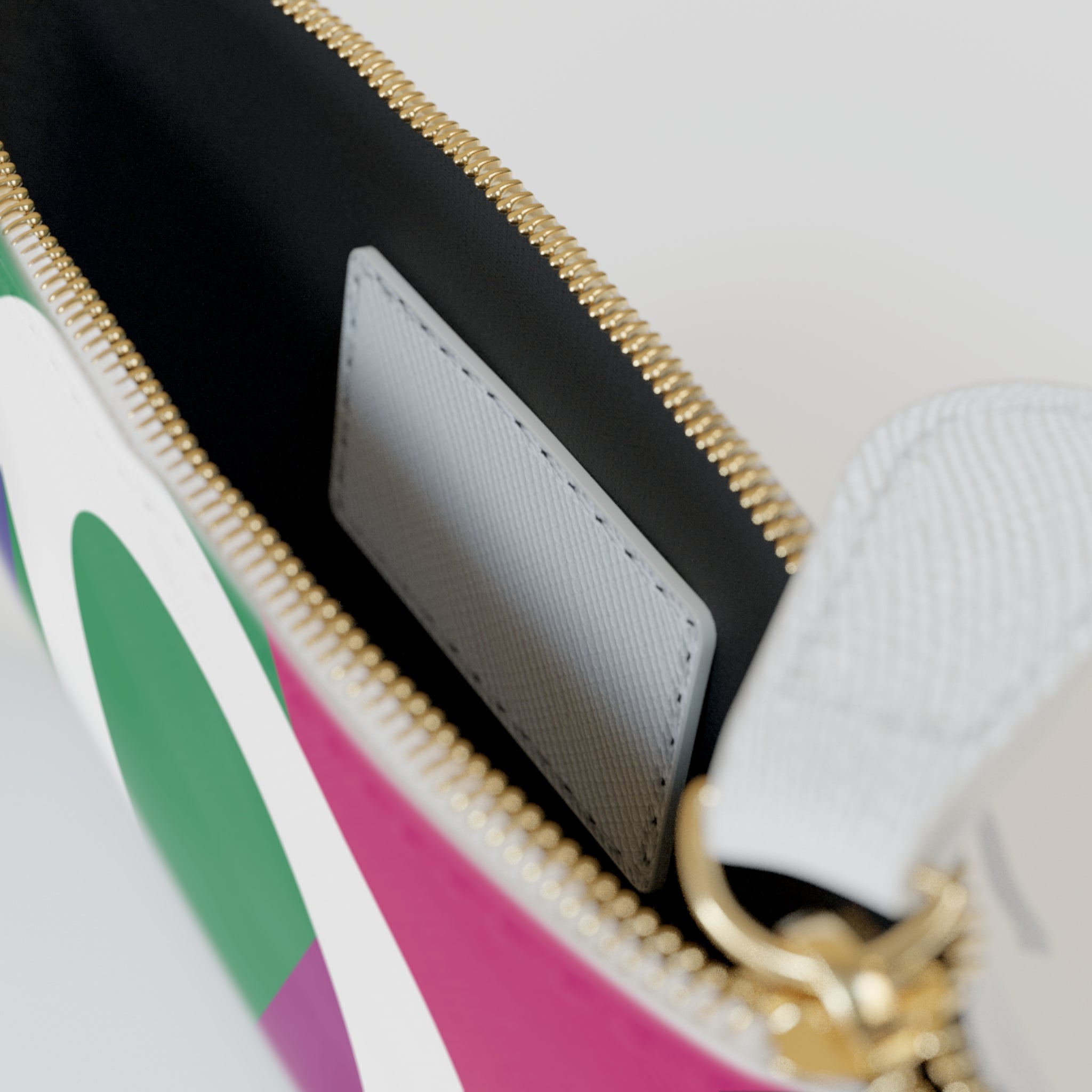 Initial O Mini Clutch — Colorblock Monogram Wristlet Wallet