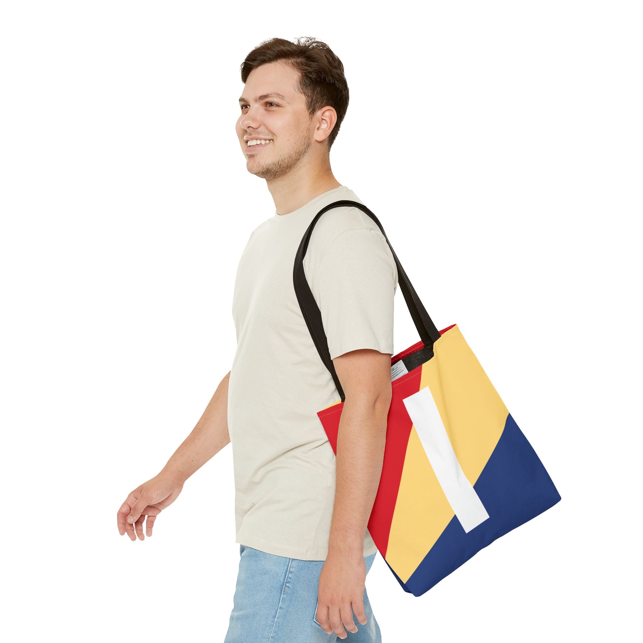 Monogram 'I' Colorblock Tote Bag — Personalized Initial I Shoulder Tote