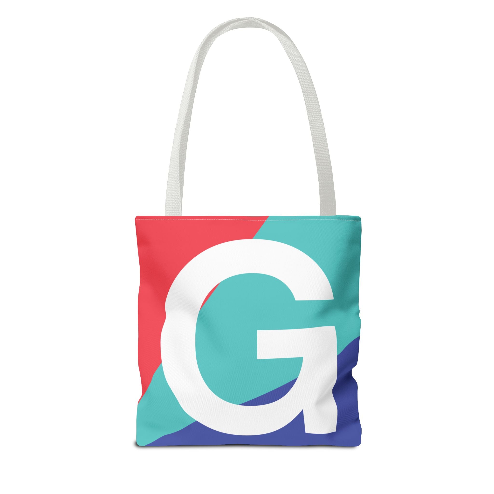 Monogram 'G' Colorblock Tote Bag — Personalized Initial G Shoulder Tote