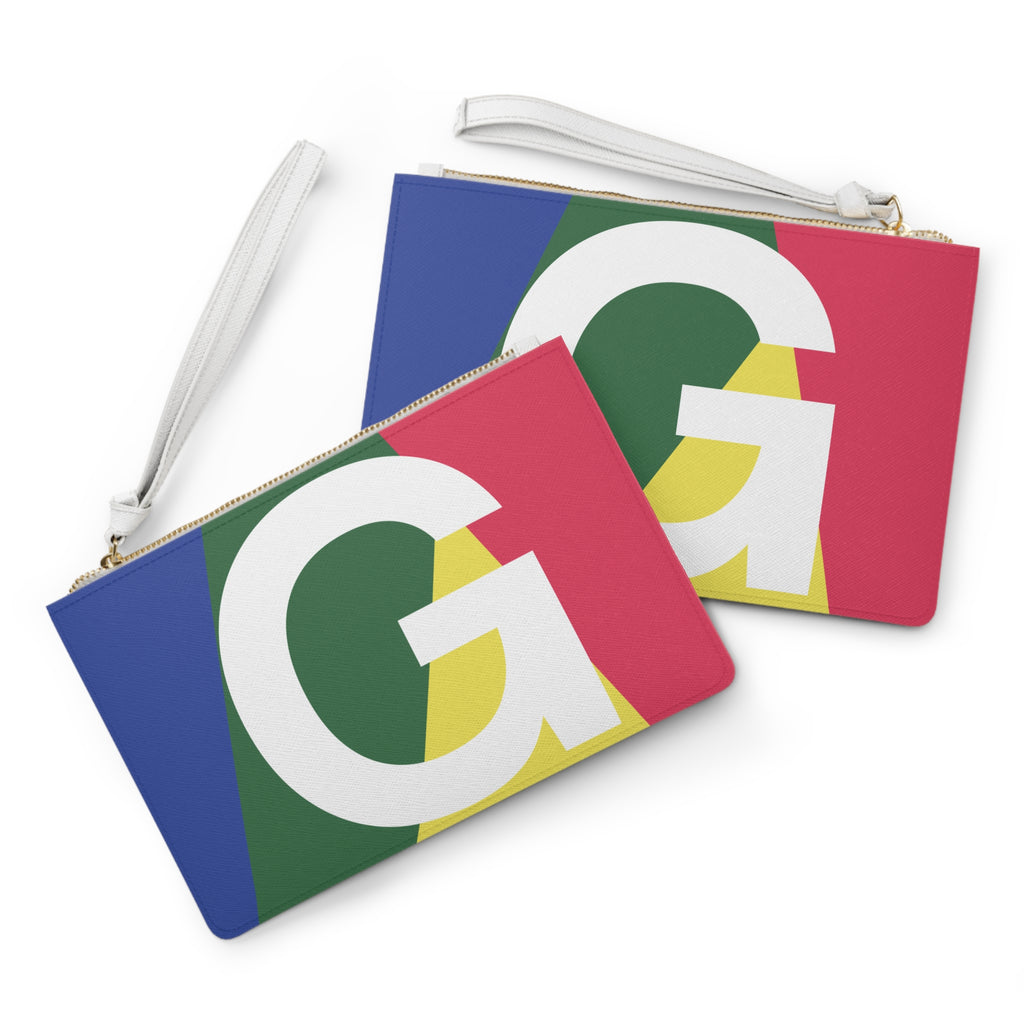 Monogram 'G' Colorblock Clutch Bag — Bold Geometric Wristlet for Everyday & Gifts