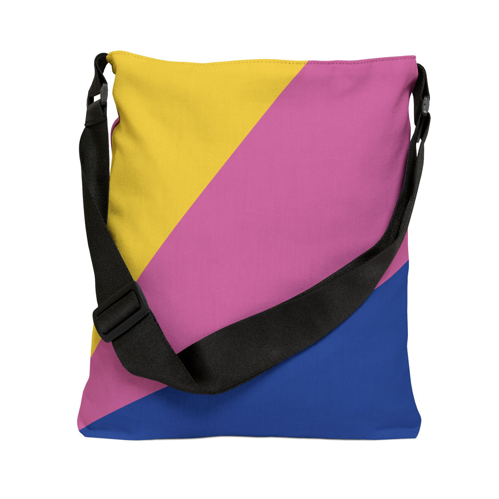 Colorblock Geometric Tote Bag — Adjustable Strap, Bright Abstract Pattern