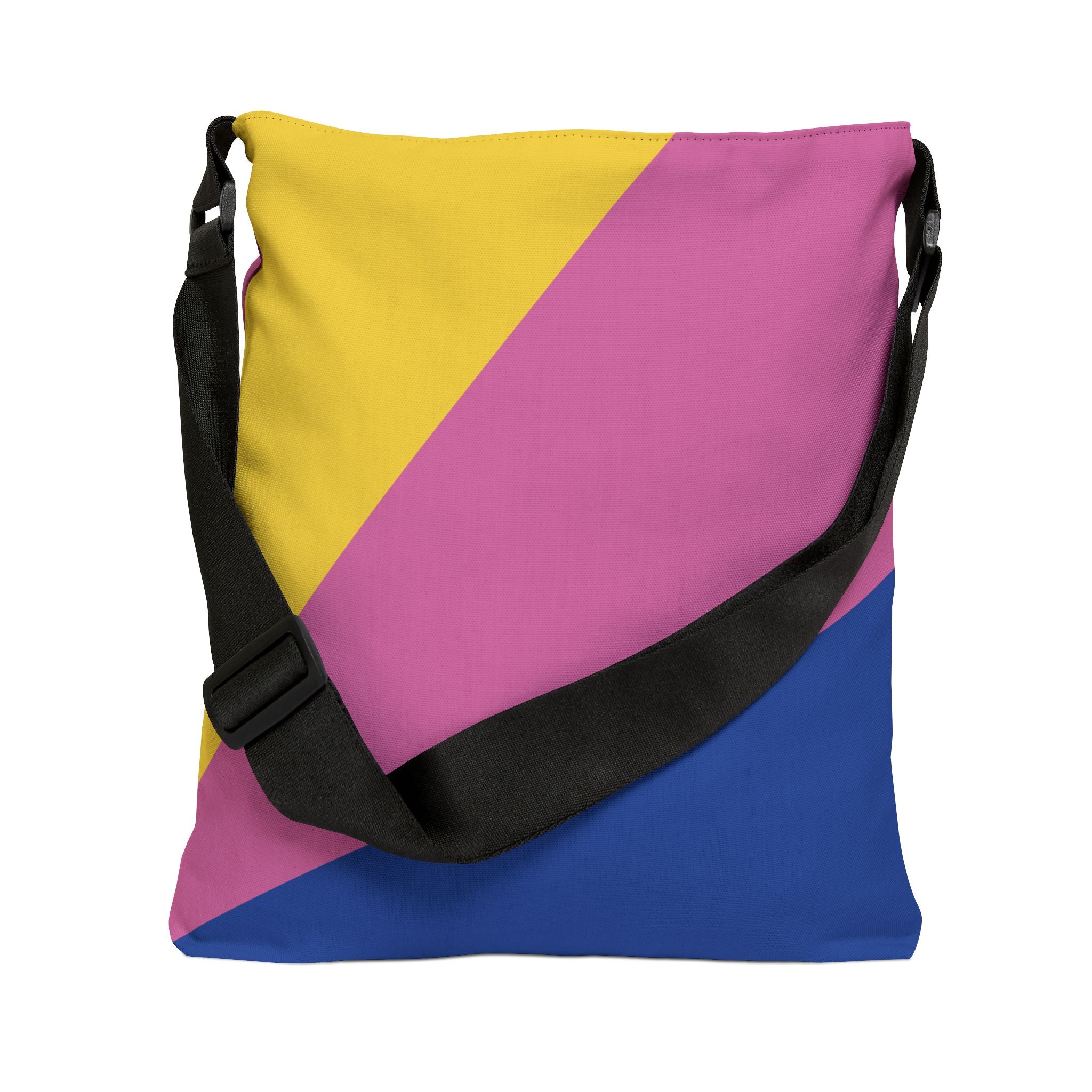 Colorblock Geometric Tote Bag — Adjustable Strap, Bright Abstract Pattern