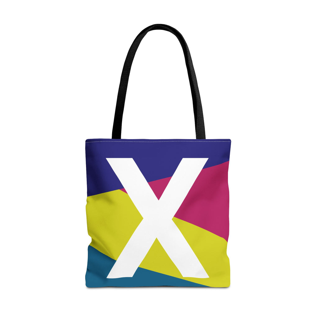 Monogram 'X' Colorblock Tote Bag — Personalized Initial X Shoulder Tote
