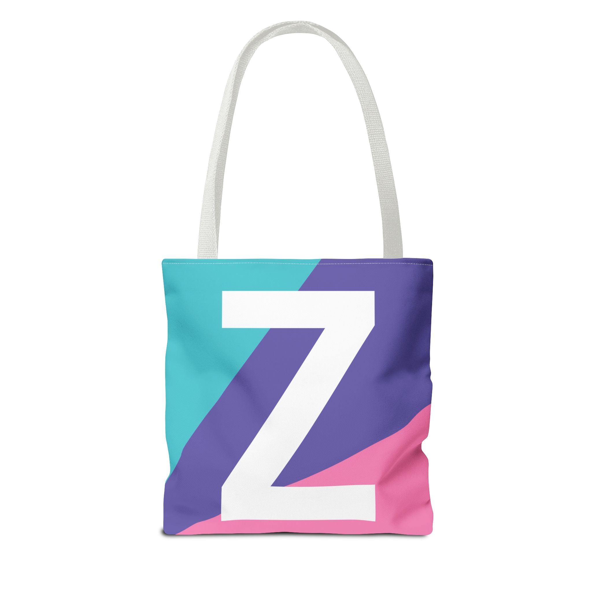 Monogram 'Z' Colorblock Tote Bag — Personalized Initial Z Shoulder Tote