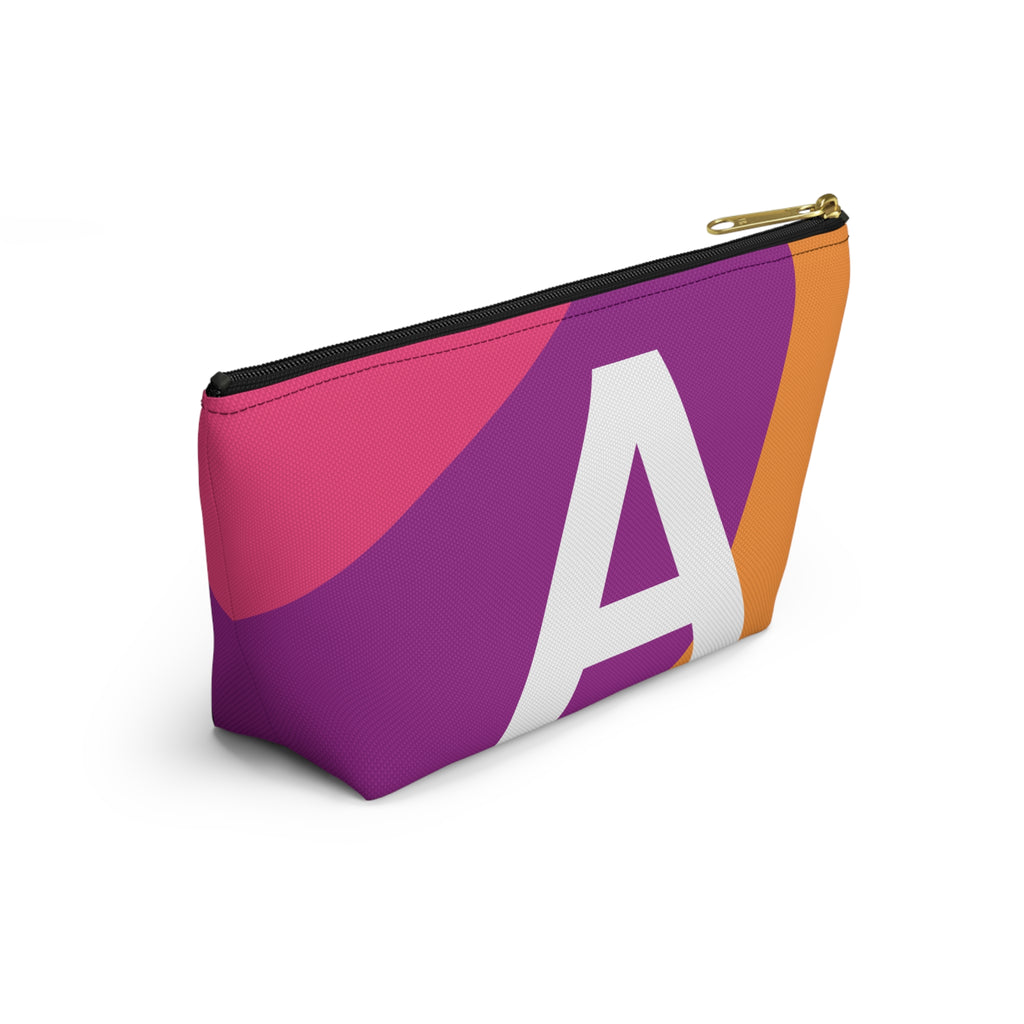 Initials Colorblock Accessory Pouch — Monogram A T-Bottom Cosmetic Bag