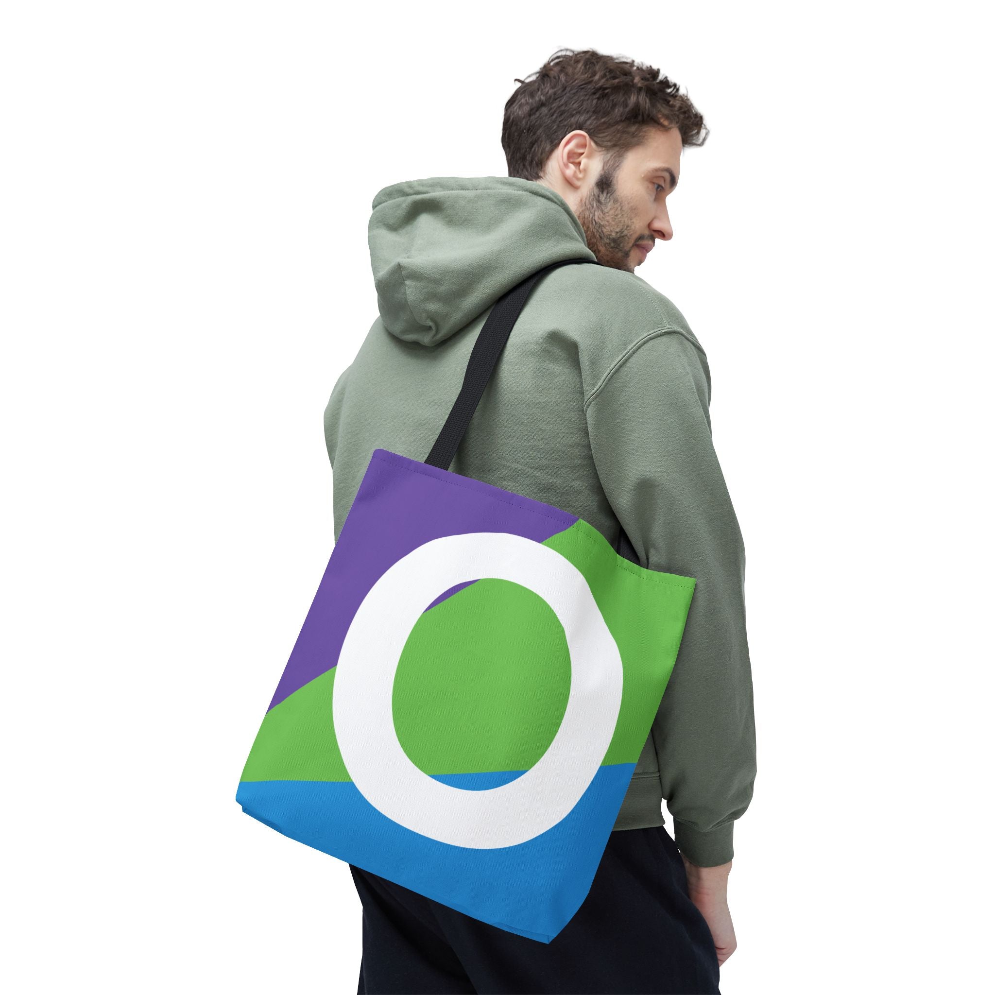 Monogram 'O' Colorblock Tote Bag — Personalized Initial O Shoulder Tote