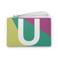 Monogram 'U' Colorblock Clutch Bag — Bold Geometric Wristlet for Everyday & Gifts