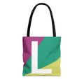 Monogram 'L' Colorblock Tote Bag — Personalized Initial L Shoulder Tote