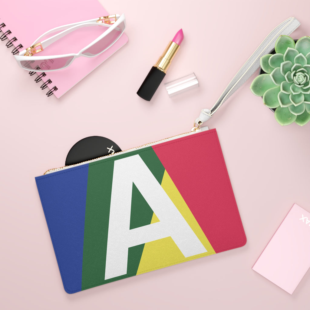 Monogram 'A' Colorblock Clutch Bag — Bold Geometric Wristlet for Everyday & Gifts