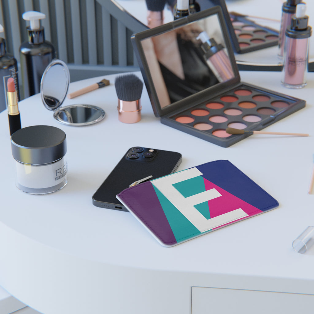 Initial E Mini Clutch — Colorblock Monogram Wristlet Wallet