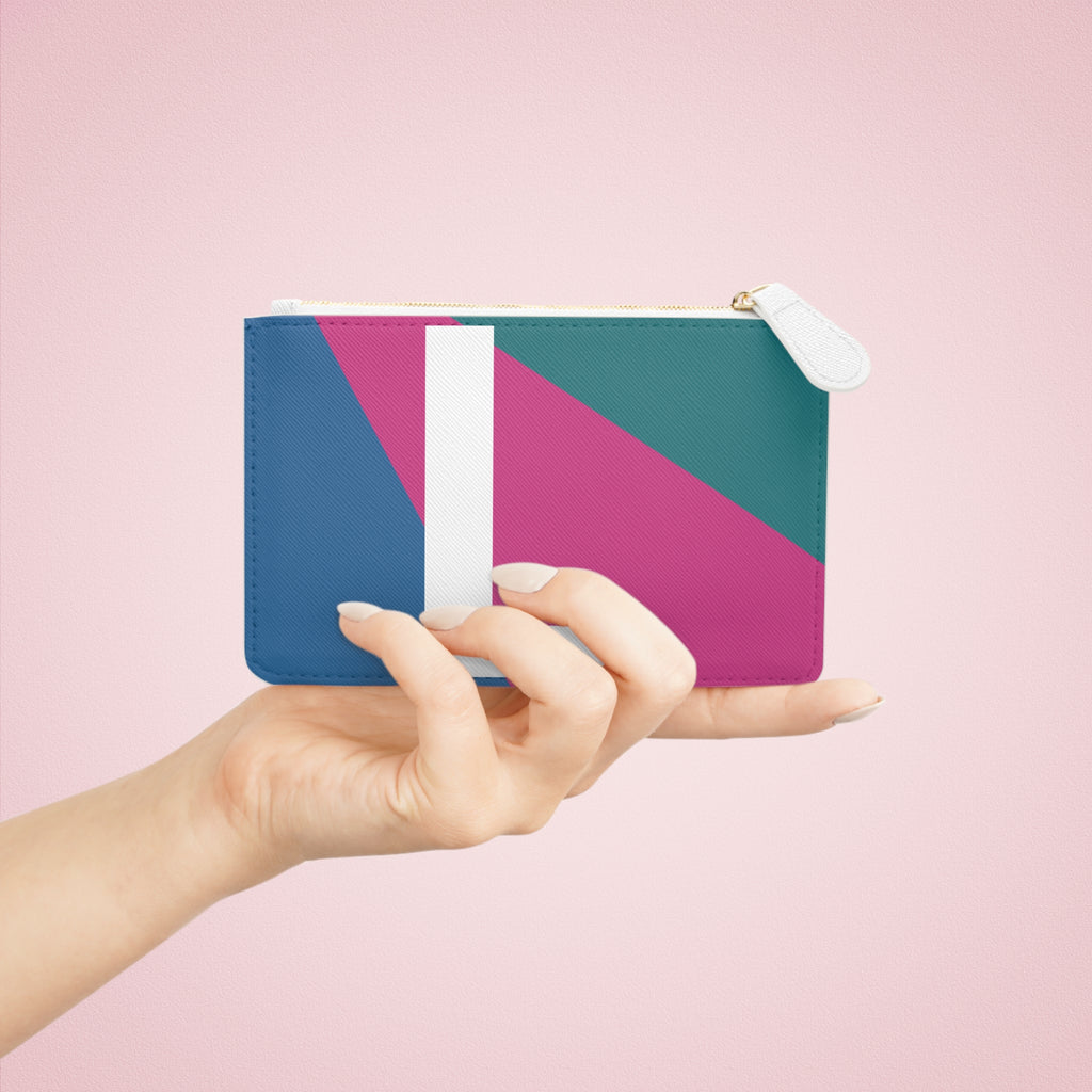 Initial L Mini Clutch — Colorblock Monogram Wristlet Wallet