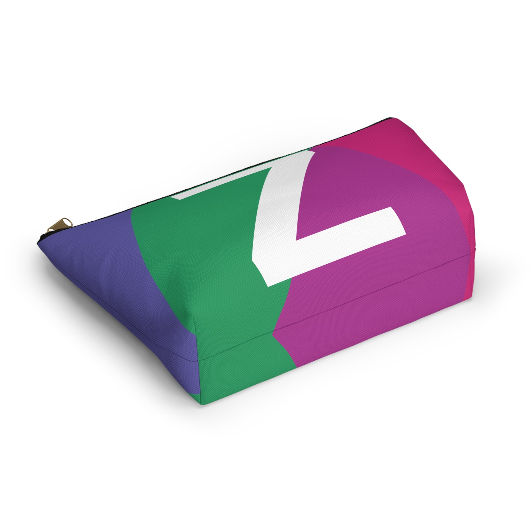 Initials Colorblock Accessory Pouch — Monogram Z T-Bottom Cosmetic Bag