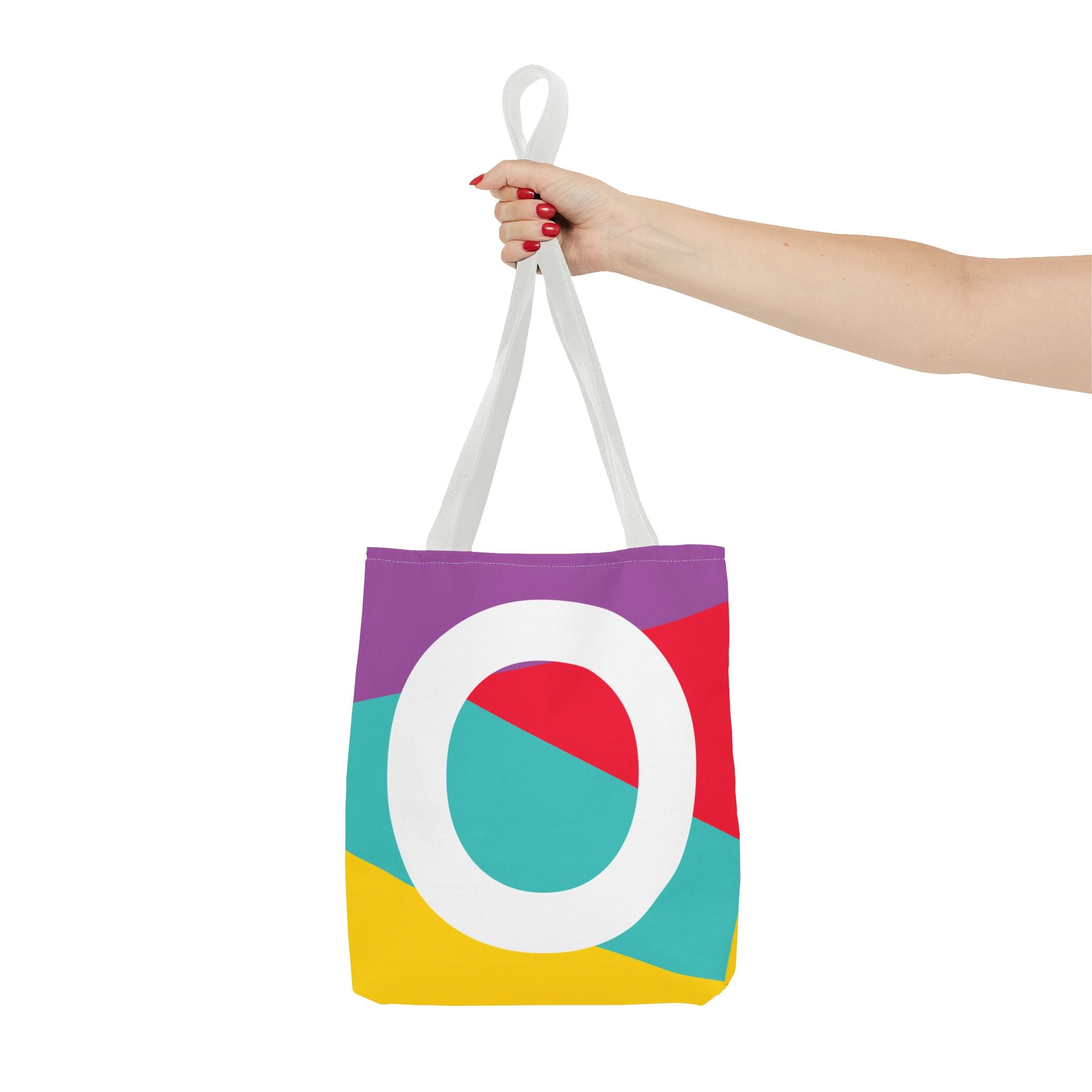 Monogram 'O' Colorblock Tote Bag — Personalized Initial O Shoulder Tote