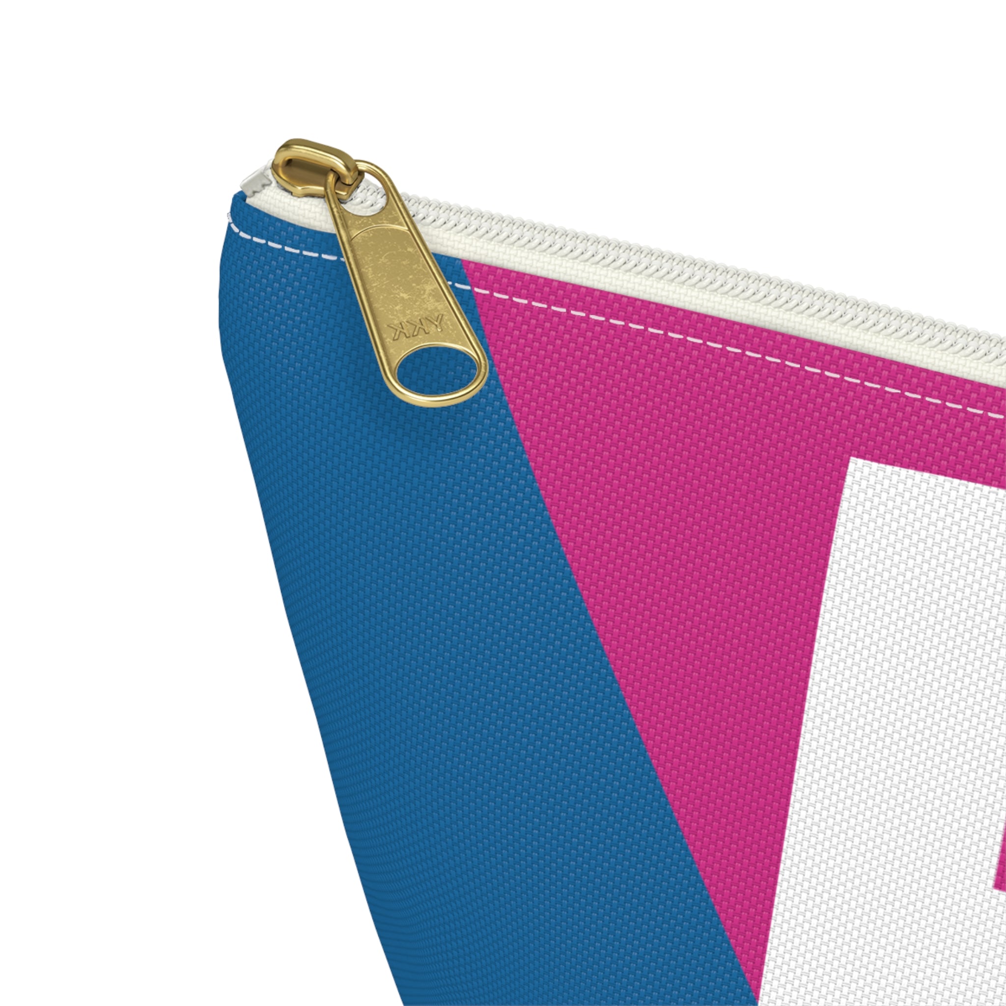 Initials Colorblock Accessory Pouch — Monogram F T-Bottom Cosmetic Bag