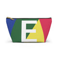 Initials Colorblock Accessory Pouch — Monogram E T-Bottom Cosmetic Bag