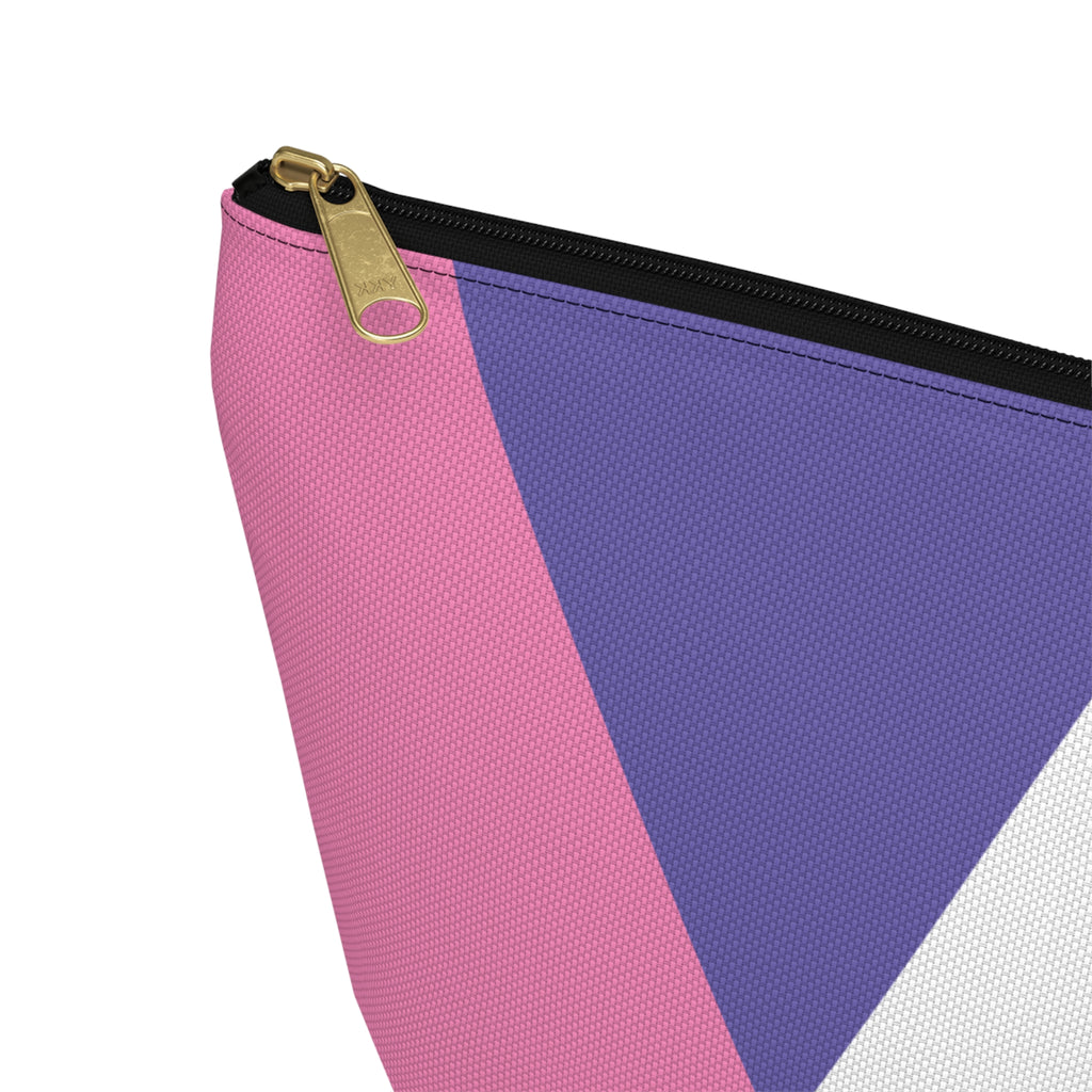 Initials Colorblock Accessory Pouch — Monogram A T-Bottom Cosmetic Bag