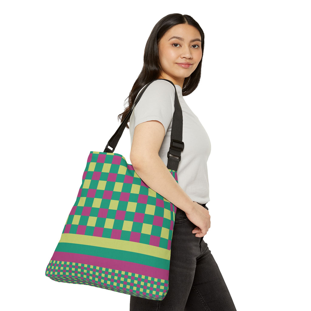 Colorblock Geometric Tote Bag
