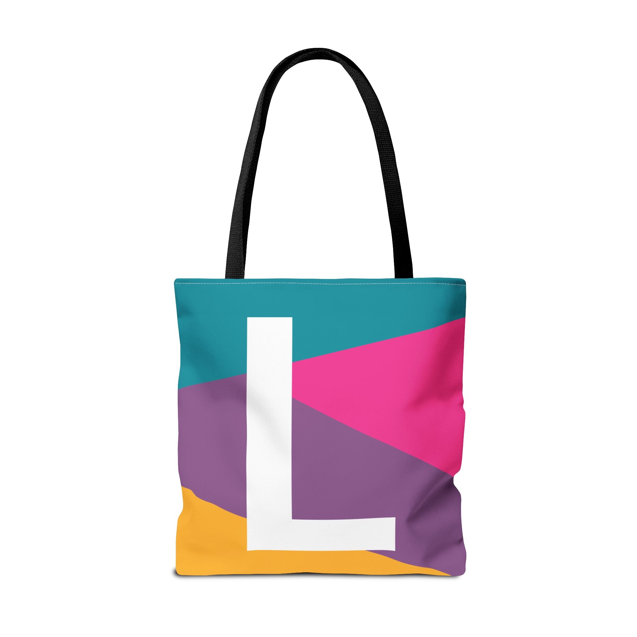 Monogram 'L' Colorblock Tote Bag — Personalized Initial L Shoulder Tote