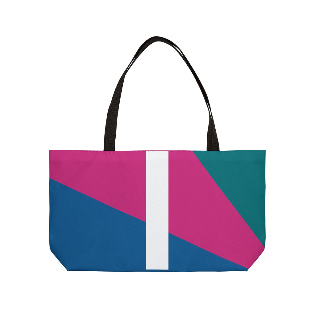 Personalized 'I' Colorblock Tote Bag — Monogram Weekender Tote