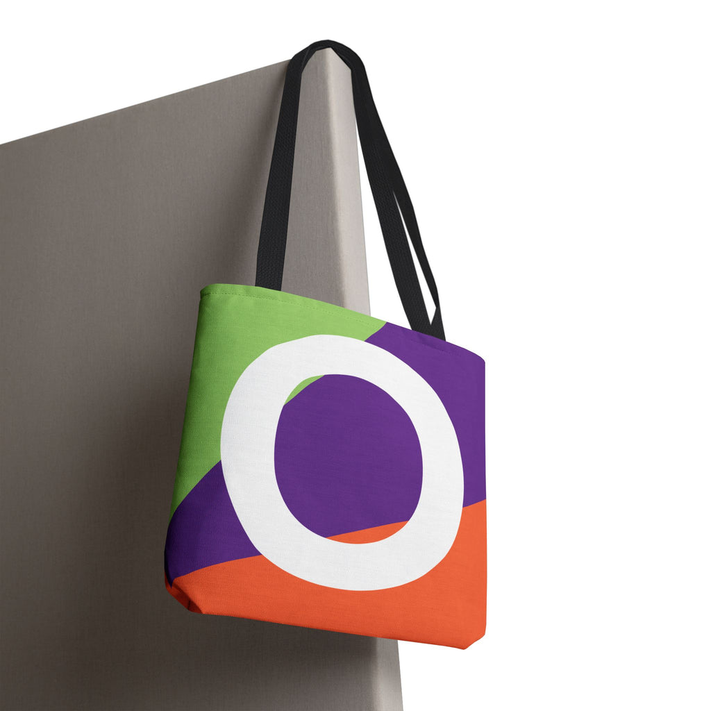 Monogram 'O' Colorblock Tote Bag — Personalized Initial O Shoulder Tote