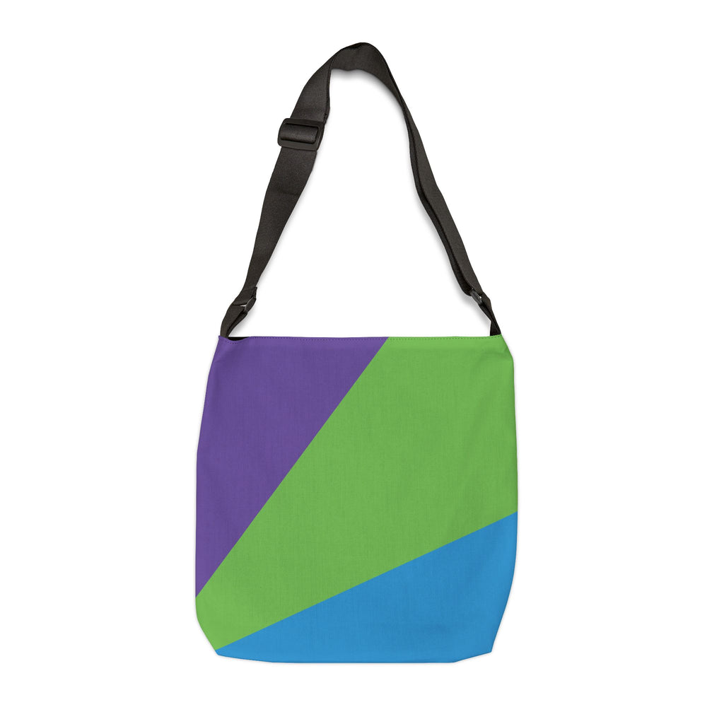 Colorblock Geometric Tote Bag — Adjustable Strap, Bright Abstract Pattern