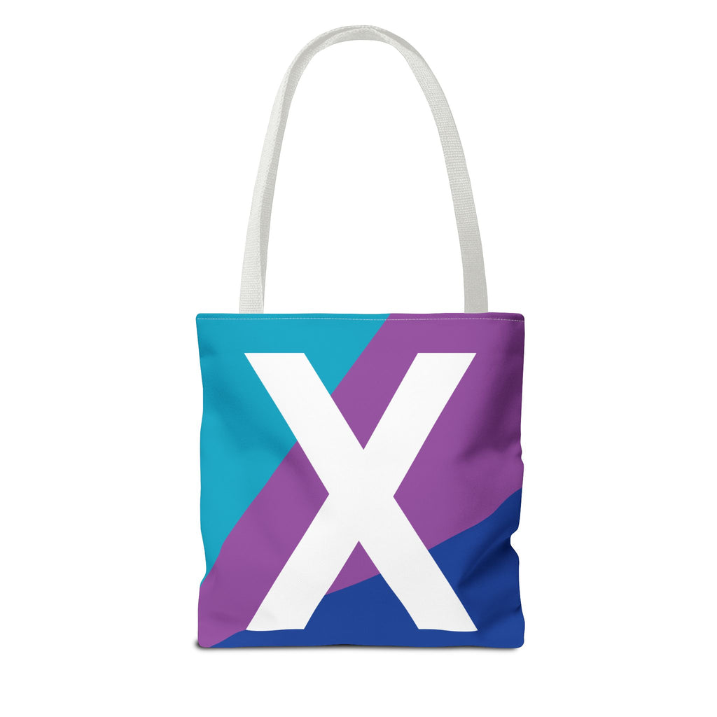Monogram 'X' Colorblock Tote Bag — Personalized Initial X Shoulder Tote