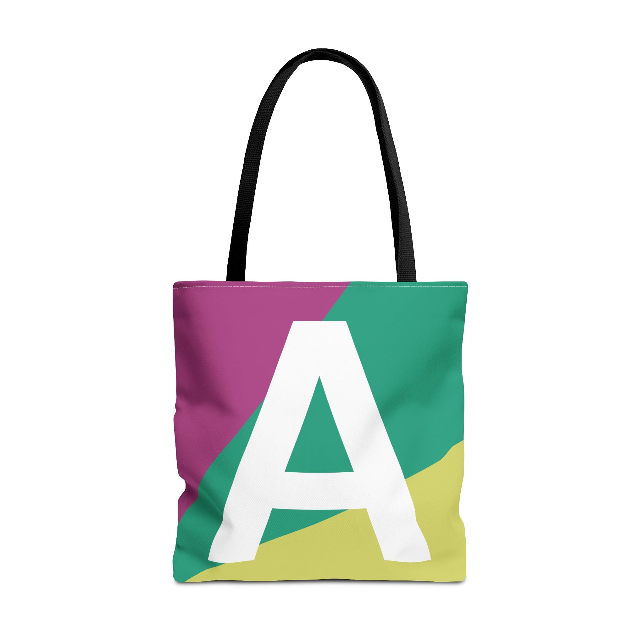 Monogram 'A' Colorblock Tote Bag — Personalized Initial A Shoulder Tote