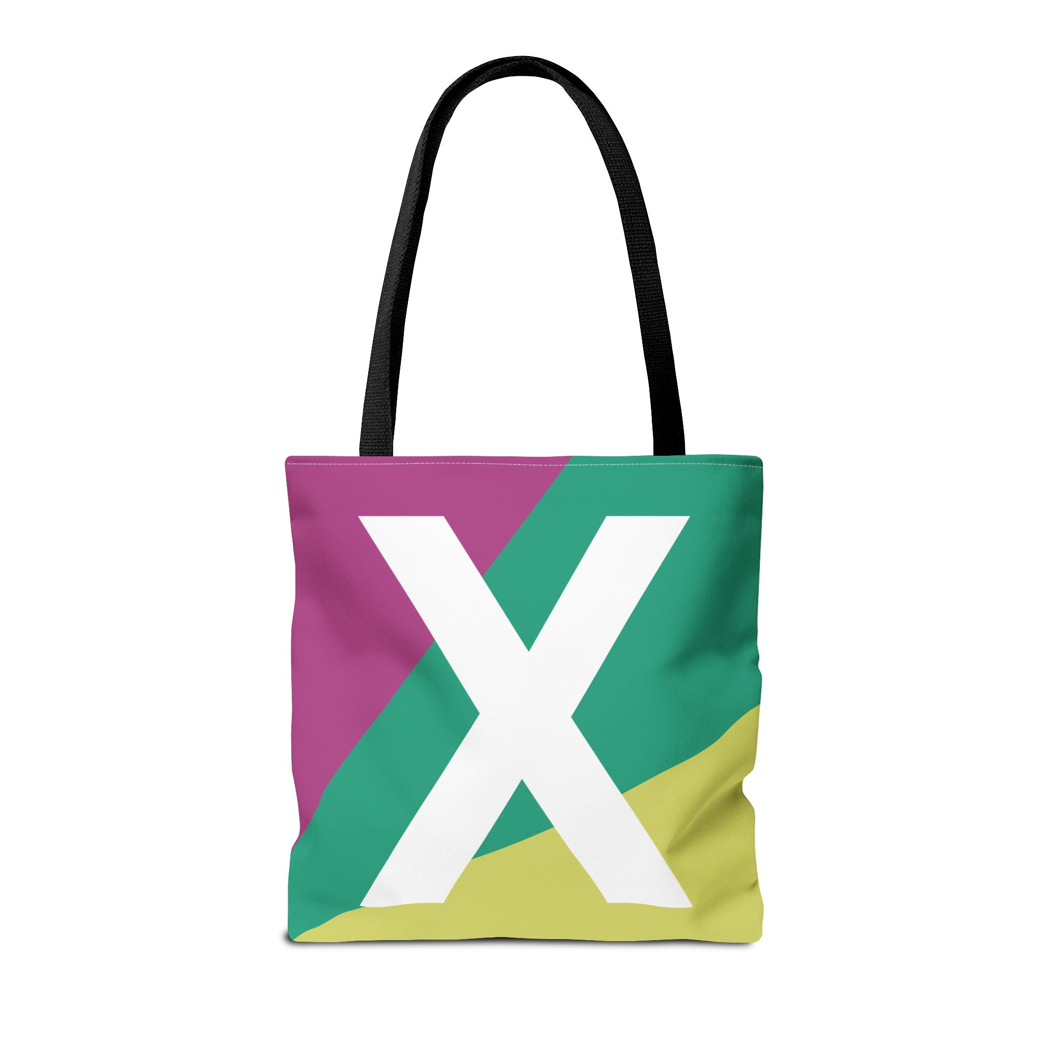 Monogram 'X' Colorblock Tote Bag — Personalized Initial X Shoulder Tote