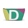 Initials Colorblock Accessory Pouch — Monogram D T-Bottom Cosmetic Bag