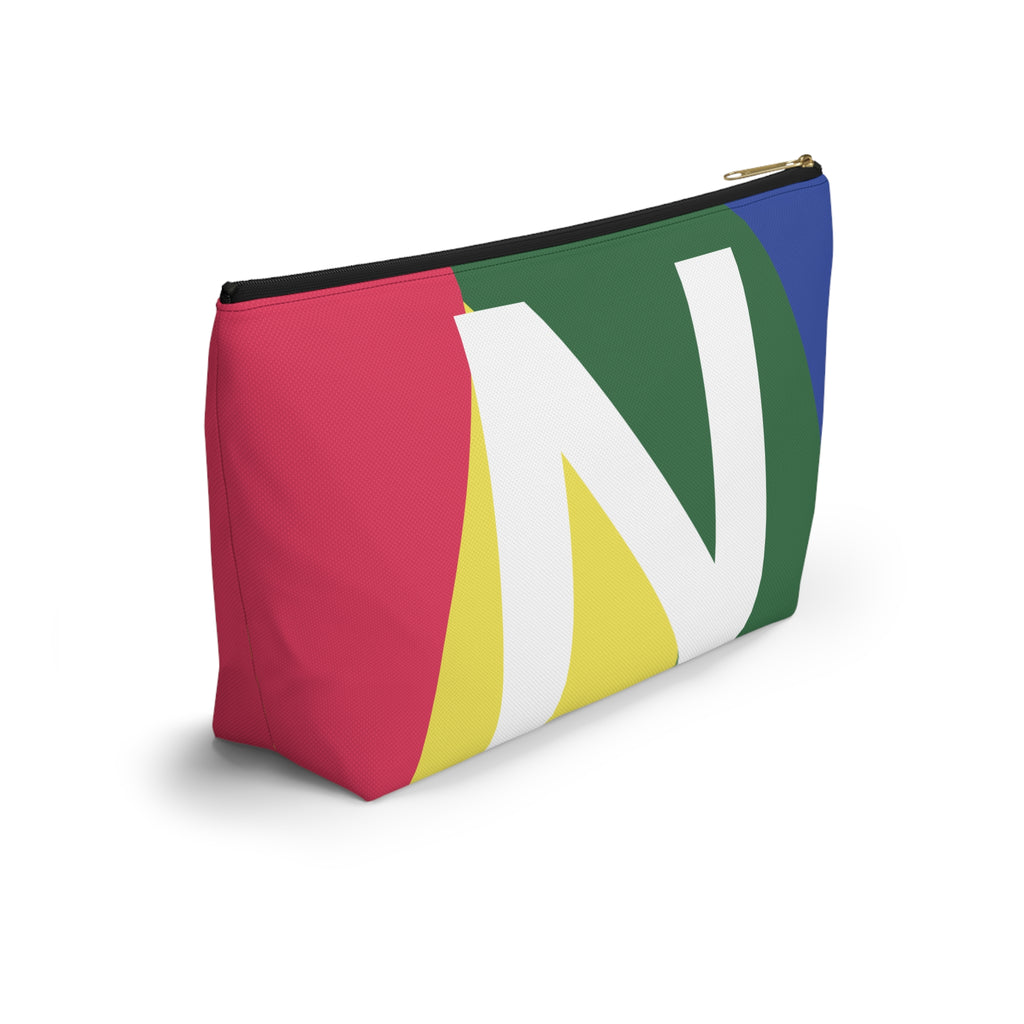 Initials Colorblock Accessory Pouch — Monogram N T-Bottom Cosmetic Bag
