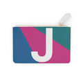 Initial J Mini Clutch — Colorblock Monogram Wristlet Wallet