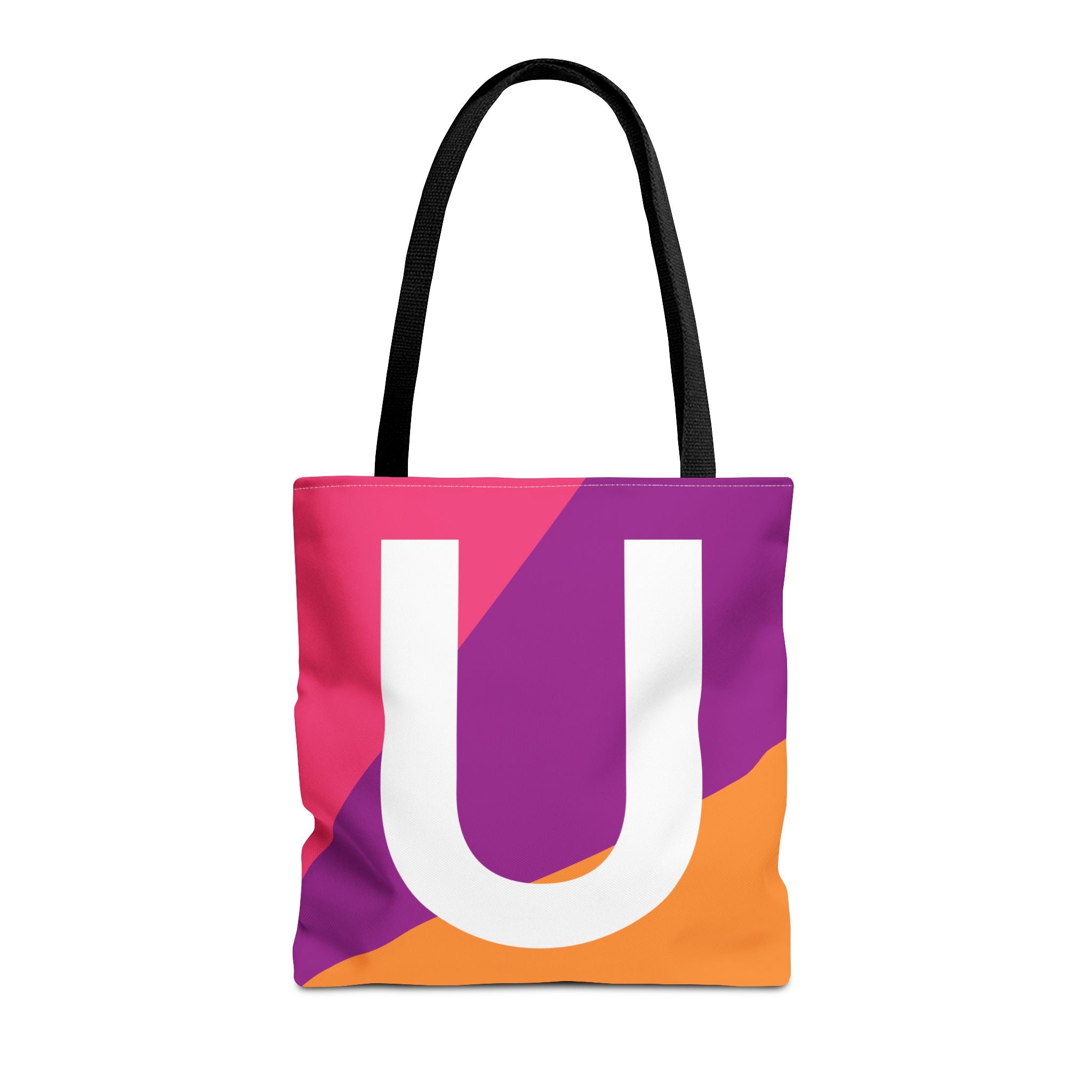 Monogram 'U' Colorblock Tote Bag — Personalized Initial U Shoulder Tote