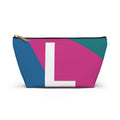 Initials Colorblock Accessory Pouch — Monogram L T-Bottom Cosmetic Bag