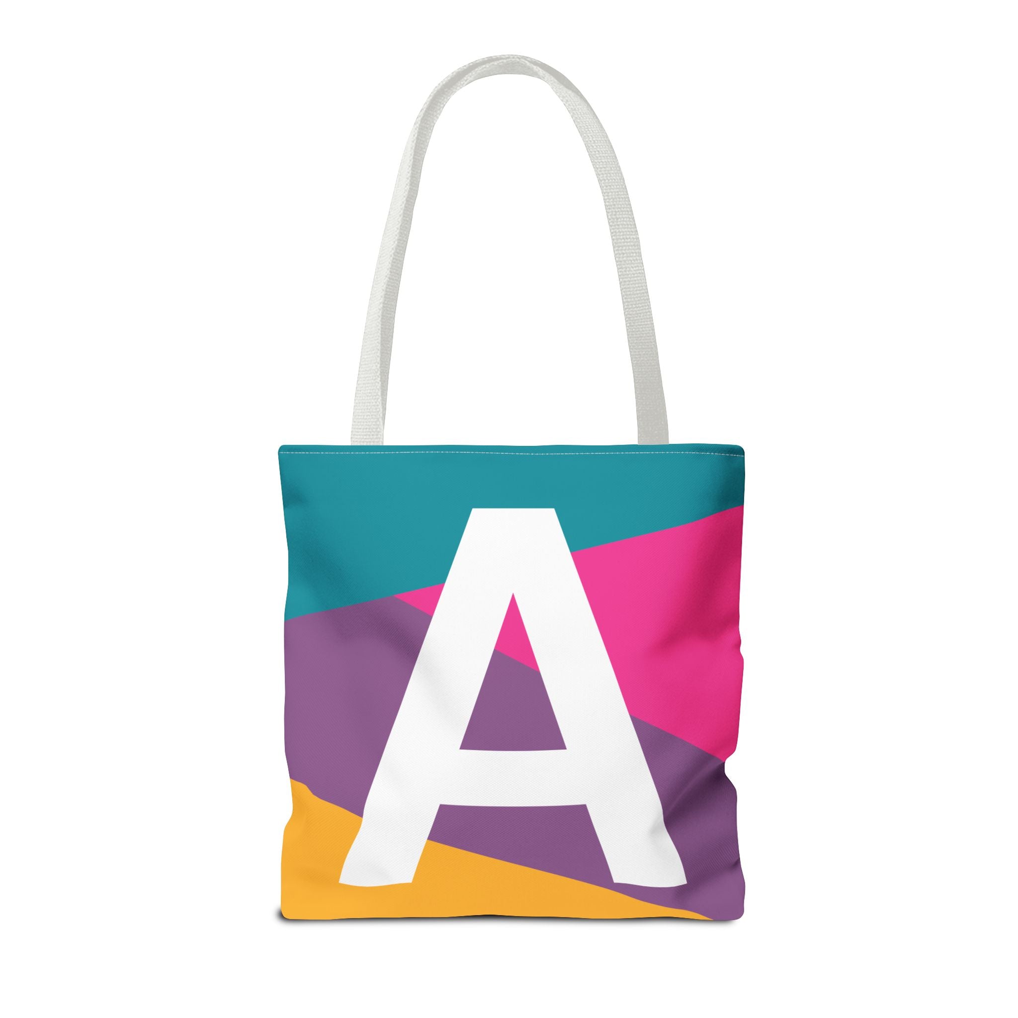 Monogram 'A' Colorblock Tote Bag — Personalized Initial A Shoulder Tote