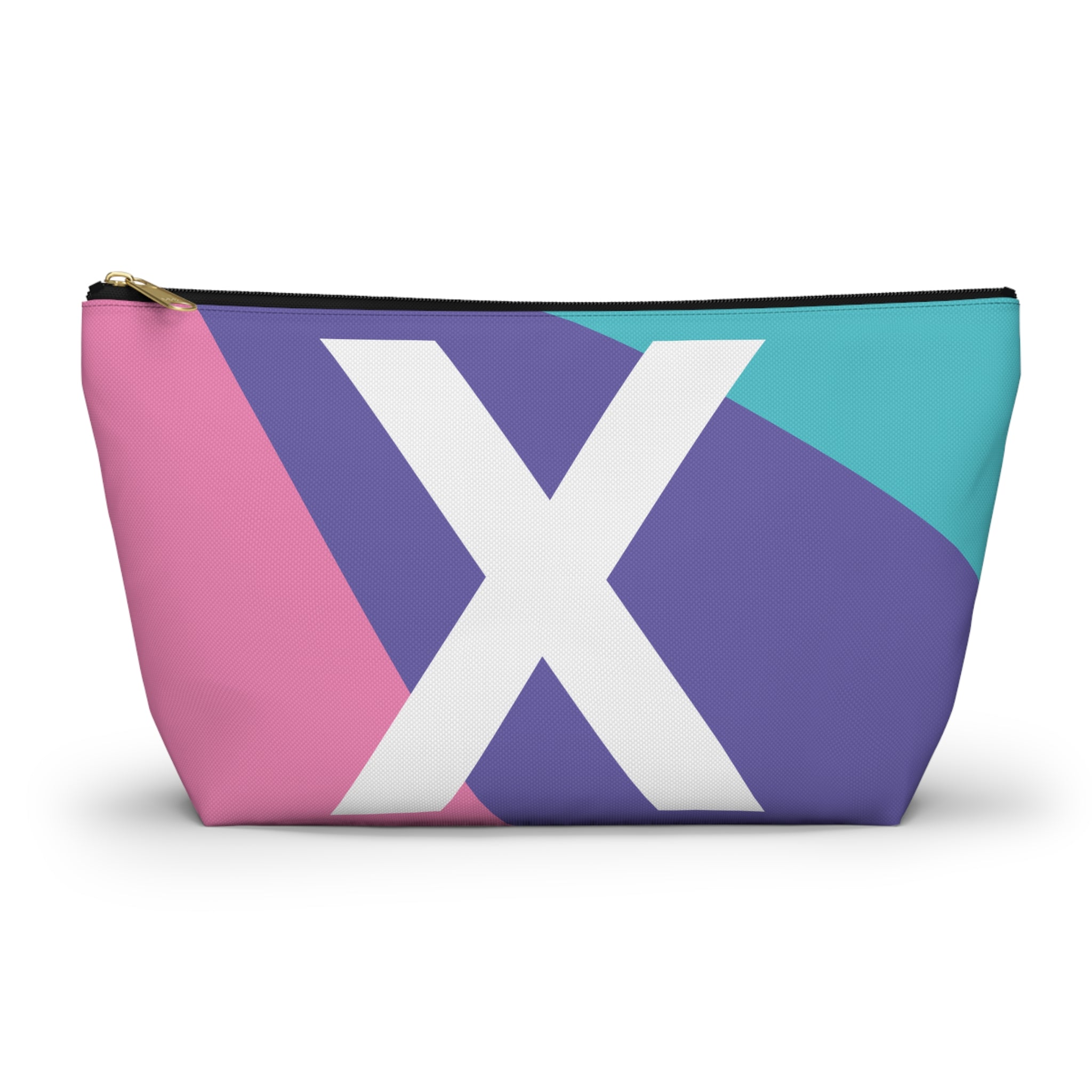 Initials Colorblock Accessory Pouch — Monogram X T-Bottom Cosmetic Bag