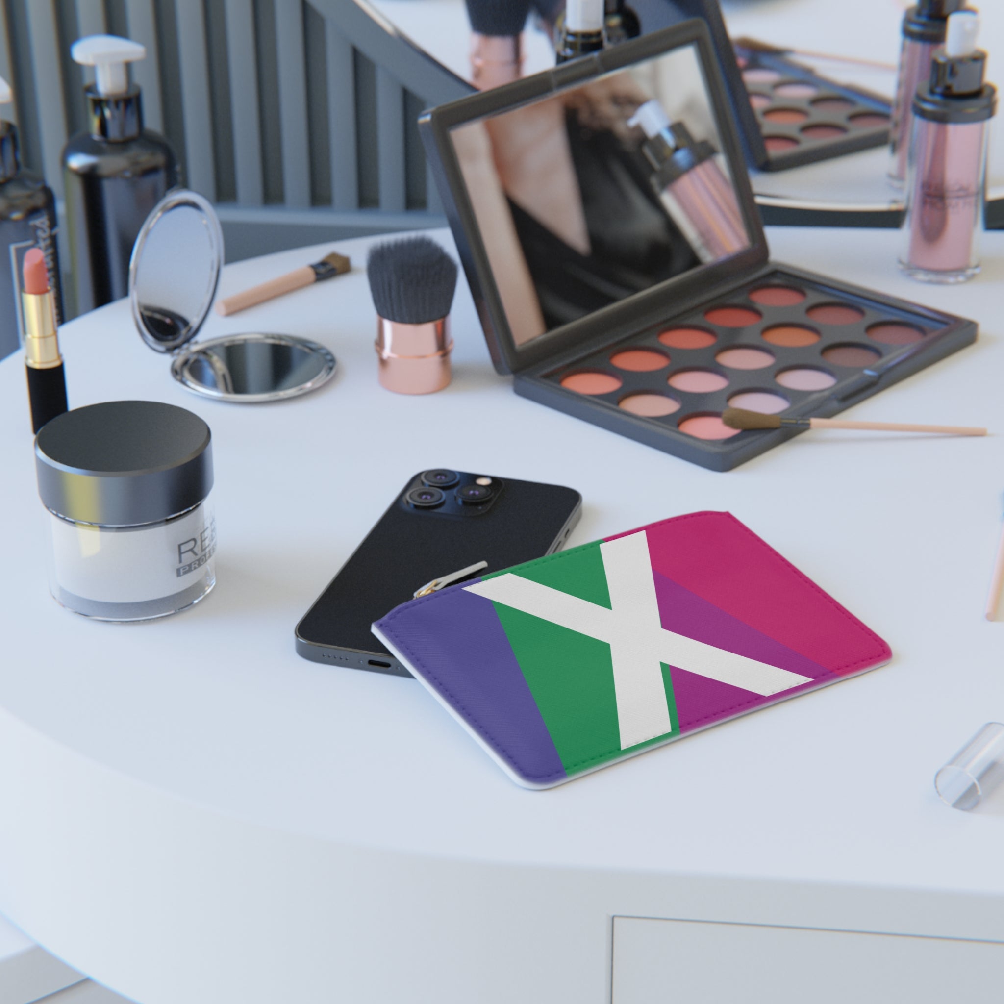 Initial X Mini Clutch — Colorblock Monogram Wristlet Wallet