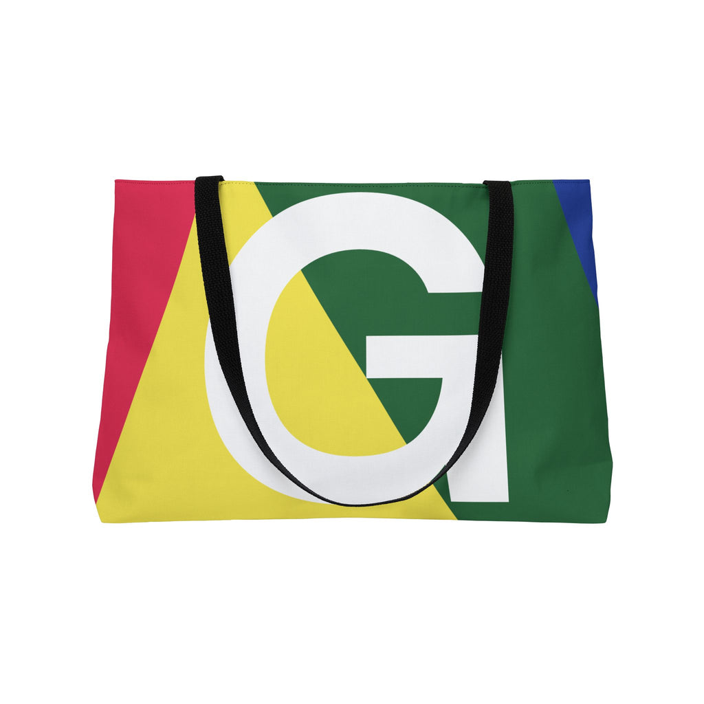 Personalized 'G' Colorblock Tote Bag — Monogram Weekender Tote