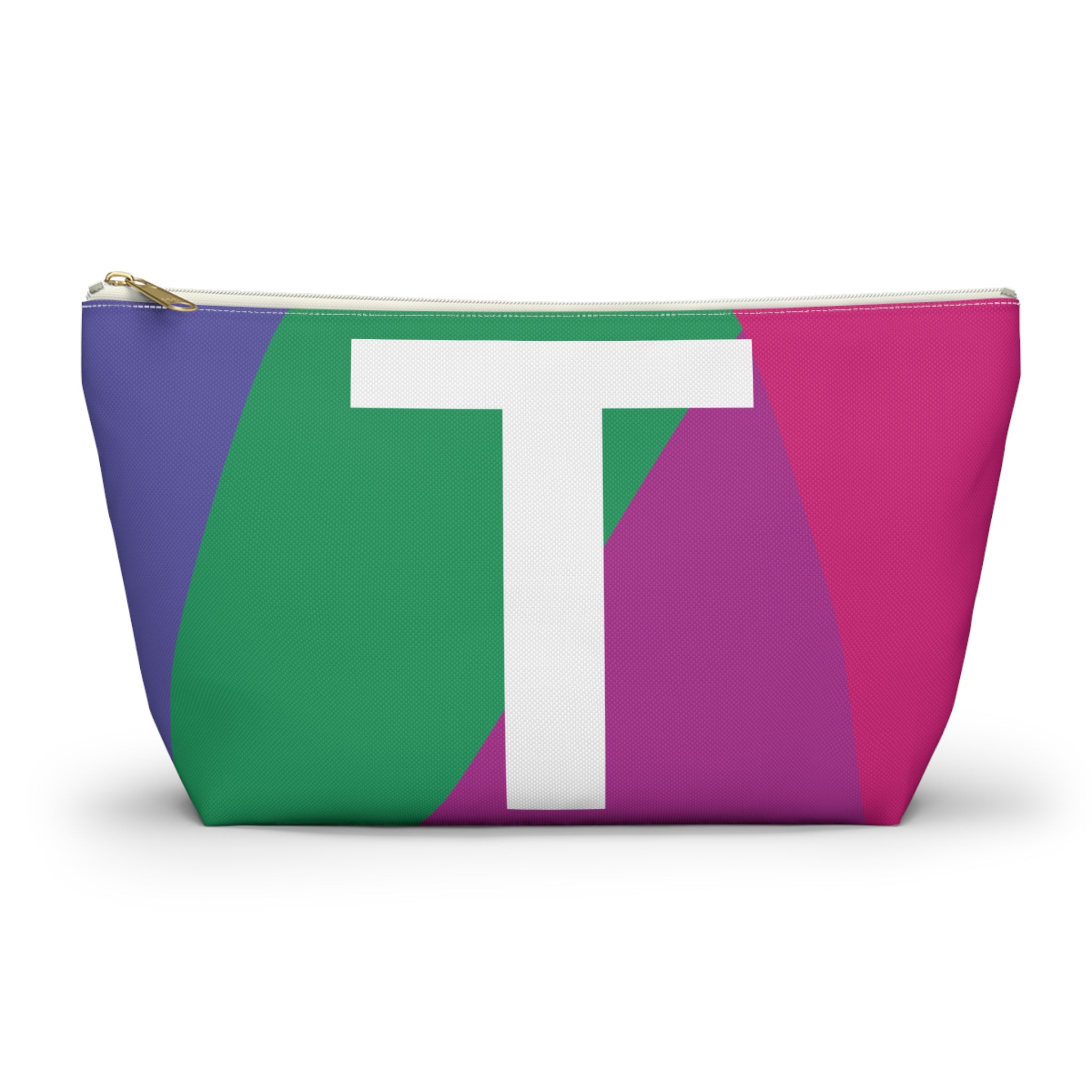 Initials Colorblock Accessory Pouch — Monogram T T-Bottom Cosmetic Bag