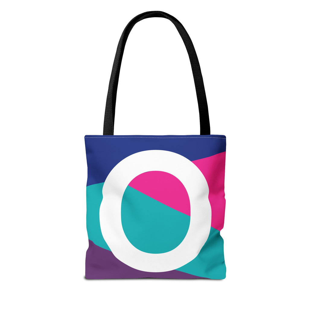 Monogram 'O' Colorblock Tote Bag — Personalized Initial O Shoulder Tote