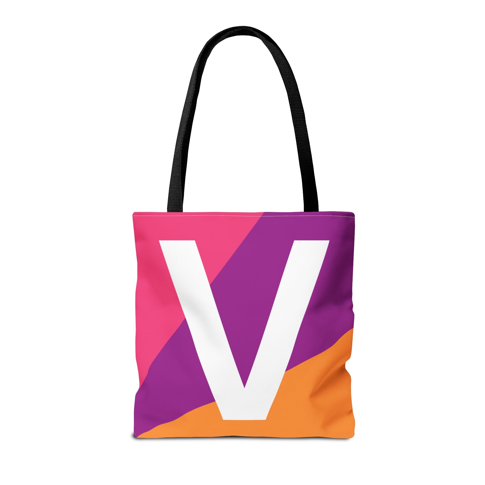 Monogram 'V' Colorblock Tote Bag — Personalized Initial V Shoulder Tote