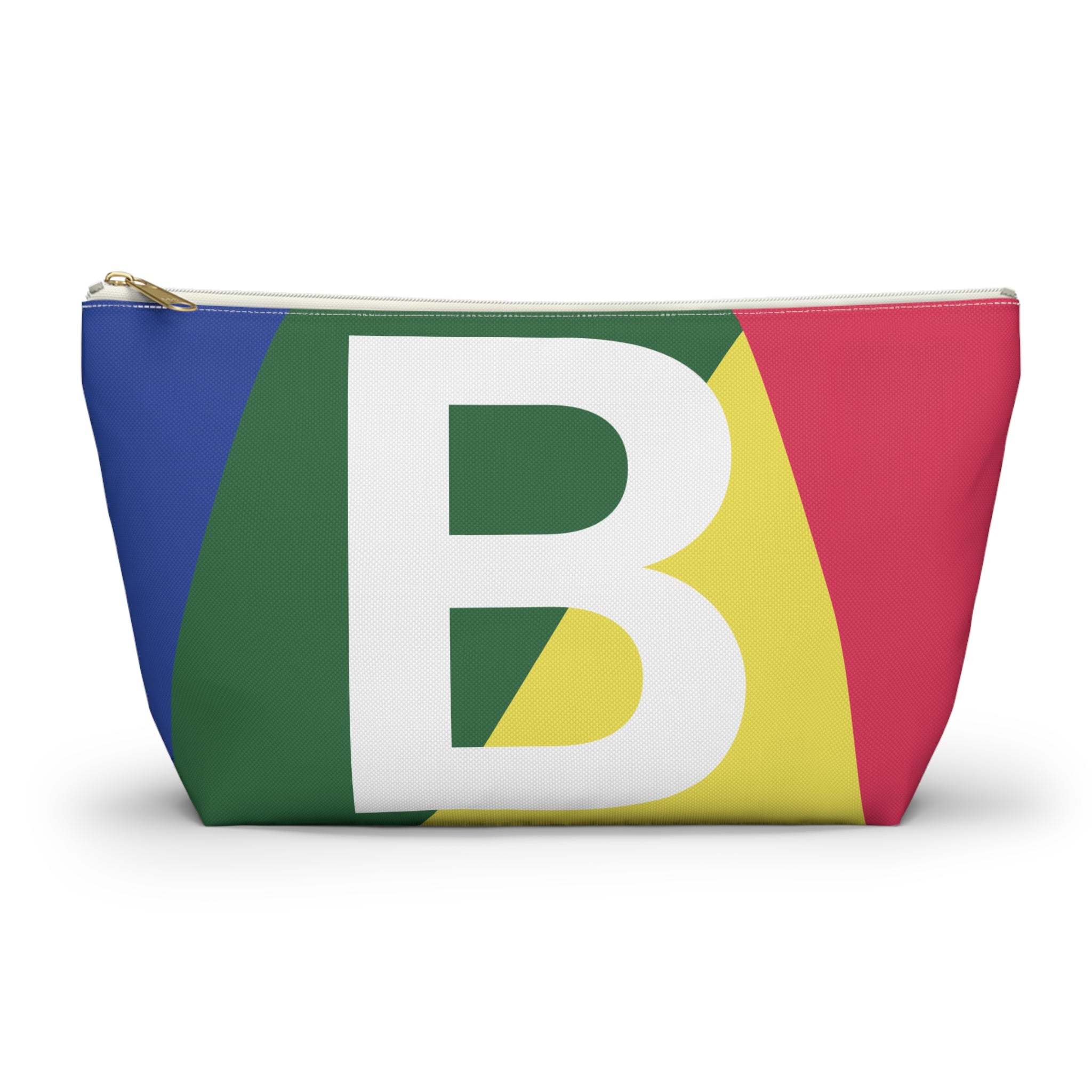 Initials Colorblock Accessory Pouch — Monogram B T-Bottom Cosmetic Bag