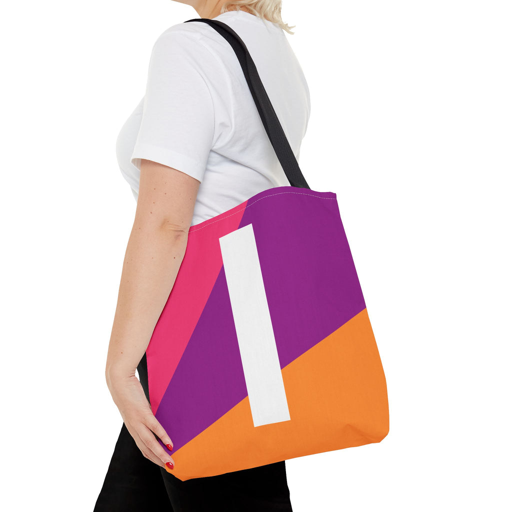 Monogram 'I' Colorblock Tote Bag — Personalized Initial I Shoulder Tote