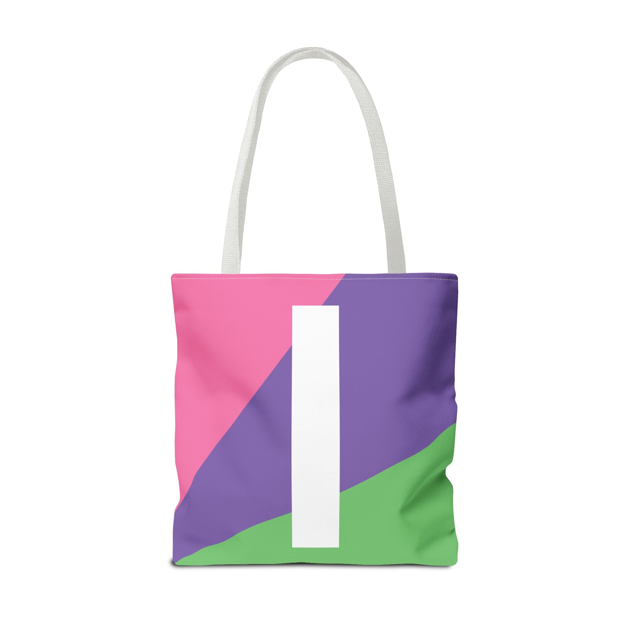 Monogram 'I' Colorblock Tote Bag — Personalized Initial I Shoulder Tote