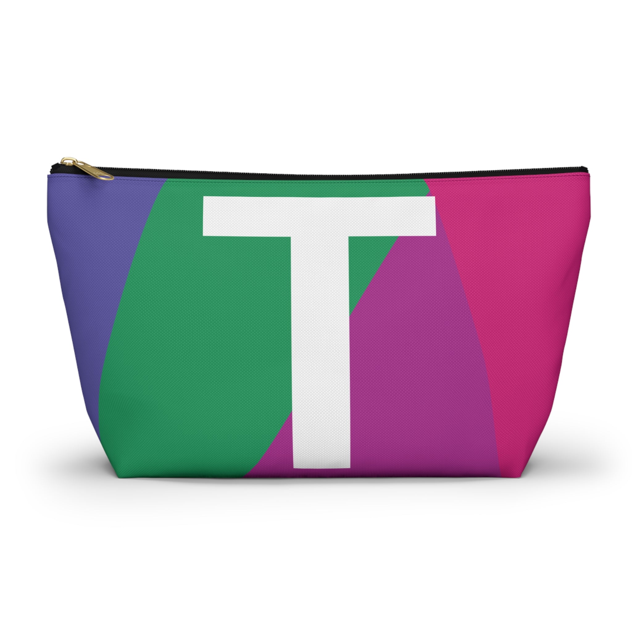 Initials Colorblock Accessory Pouch — Monogram T T-Bottom Cosmetic Bag
