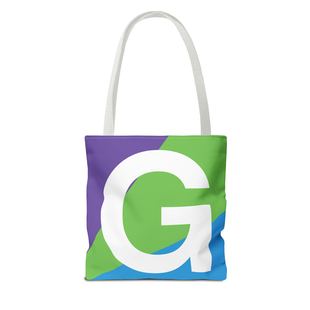 Monogram 'G' Colorblock Tote Bag — Personalized Initial G Shoulder Tote