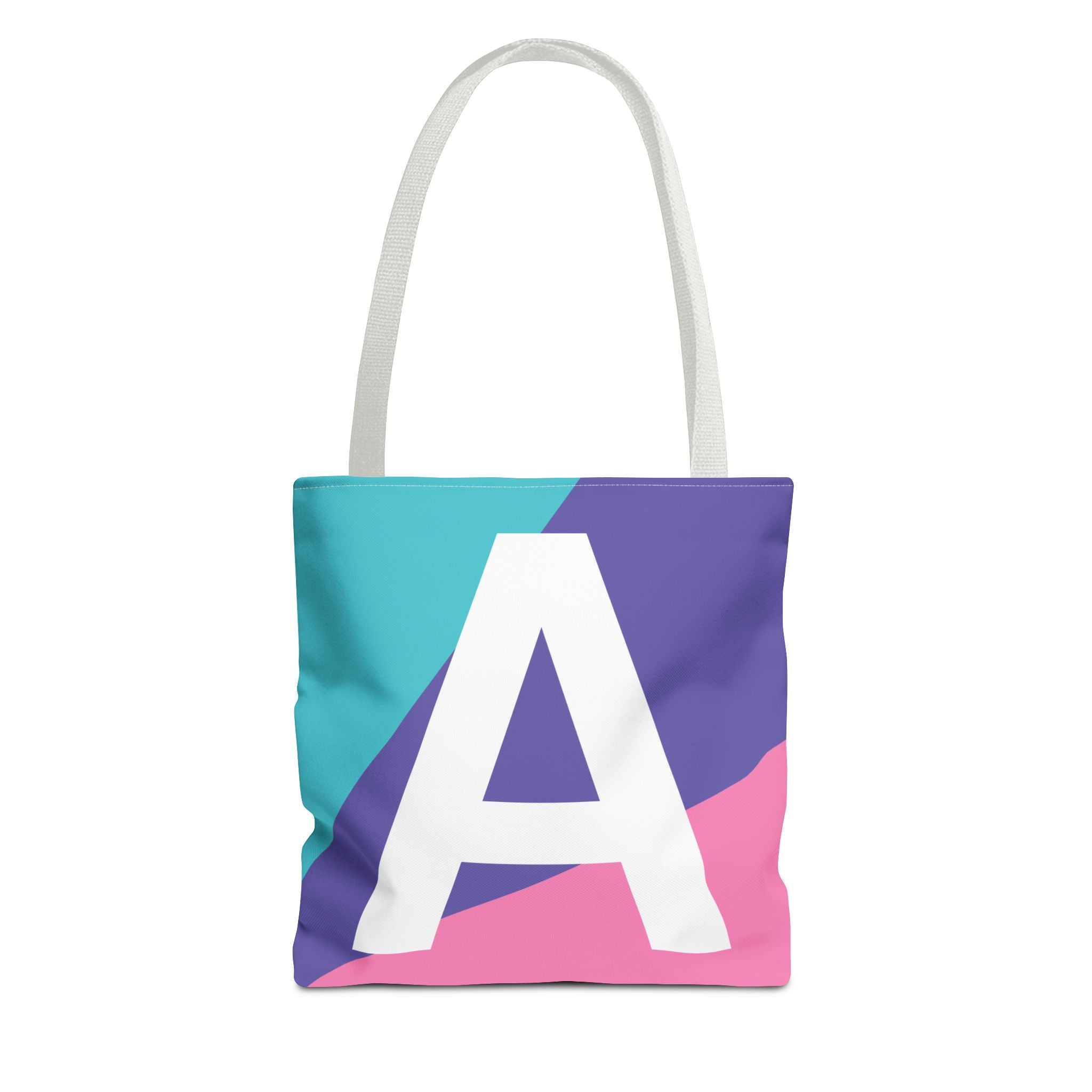 Monogram 'A' Colorblock Tote Bag — Personalized Initial A Shoulder Tote