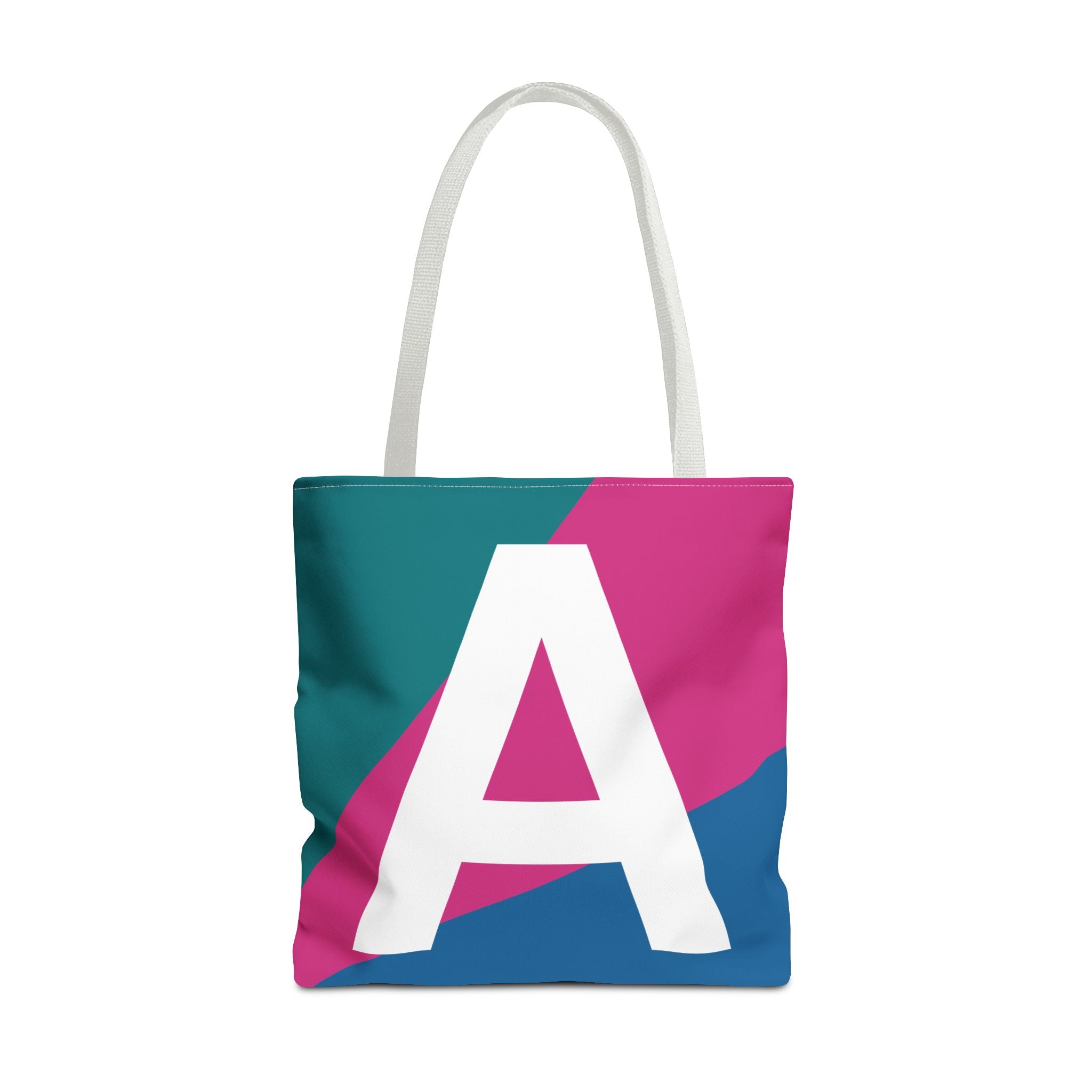 Monogram 'A' Colorblock Tote Bag — Personalized Initial A Shoulder Tote