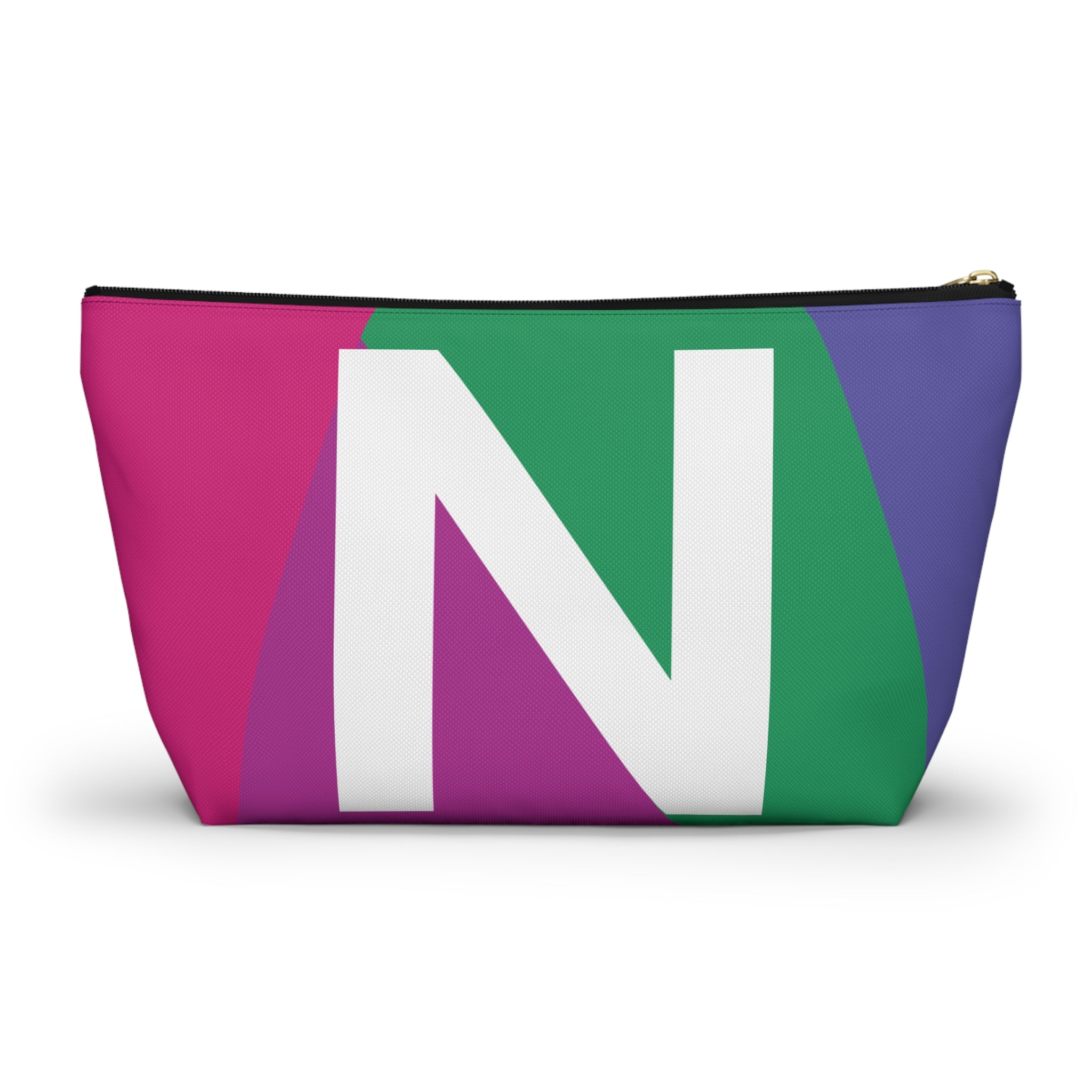 Initials Colorblock Accessory Pouch — Monogram N T-Bottom Cosmetic Bag