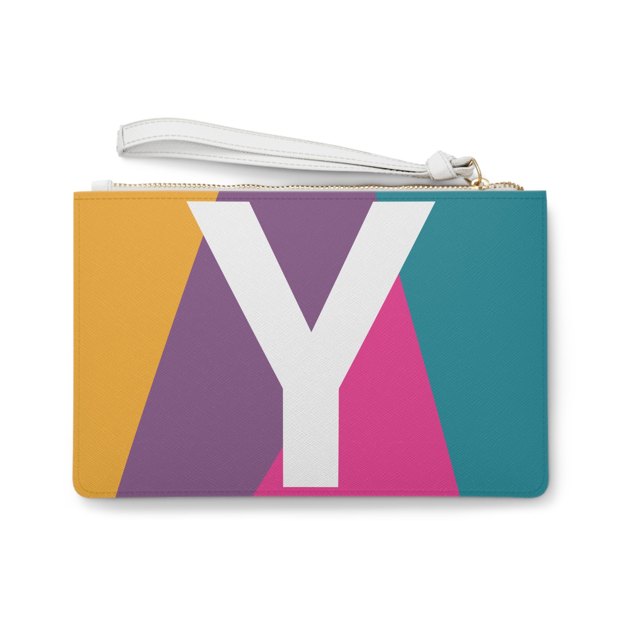 Monogram 'Y' Colorblock Clutch Bag — Bold Geometric Wristlet for Everyday & Gifts