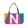 Personalized 'N' Colorblock Tote Bag — Monogram Weekender Tote
